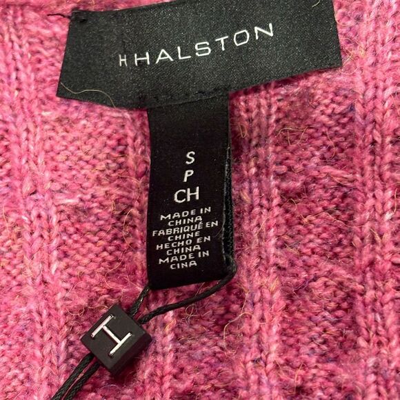 Halston Heritage Pink Cable Knit Cardigan - Picture 3 of 11